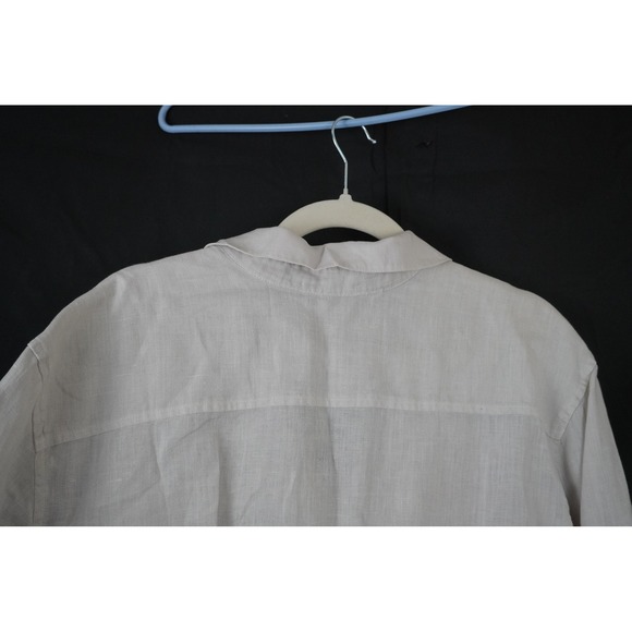 Standard James Perse Womens 100 % Linen Button Up Shirt Oatmeal Beige Size 4 - Picture 6 of 12
